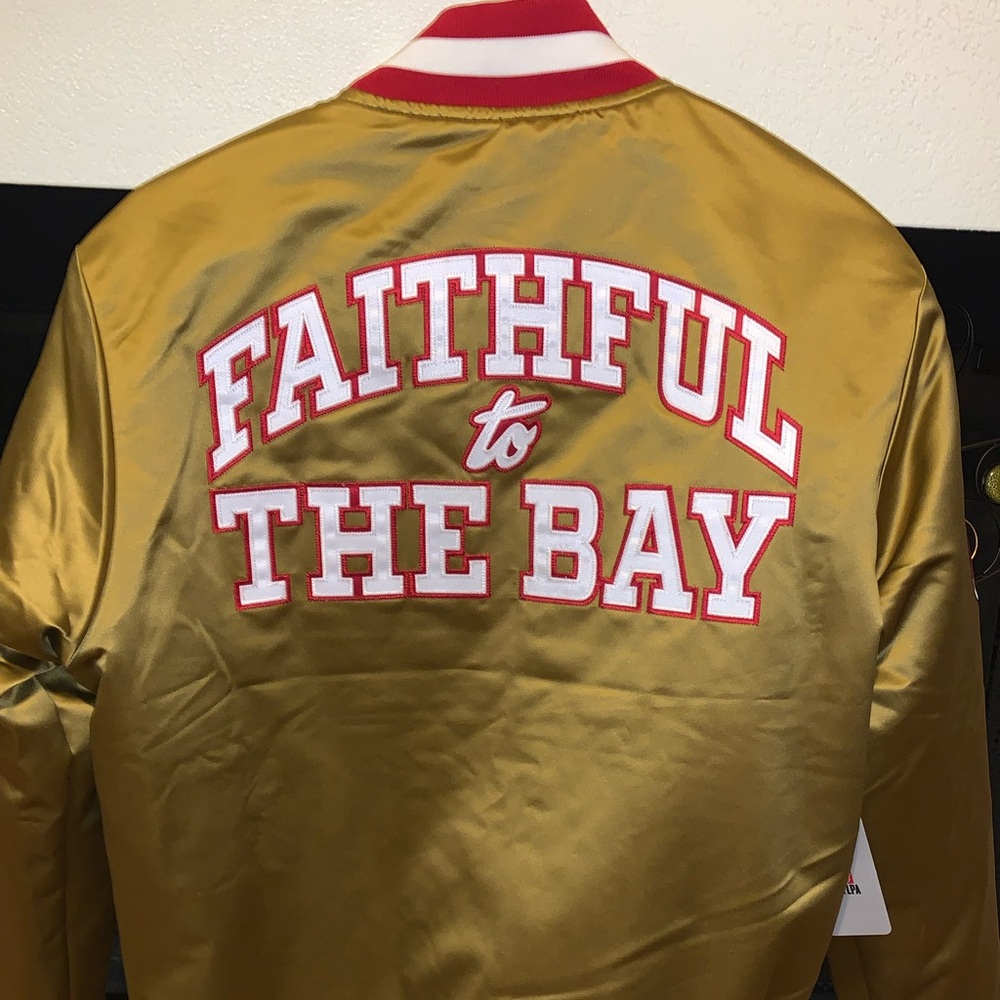 Men's Gold San Francisco 49ers Heavyweight Satin Full-Zip Jacket